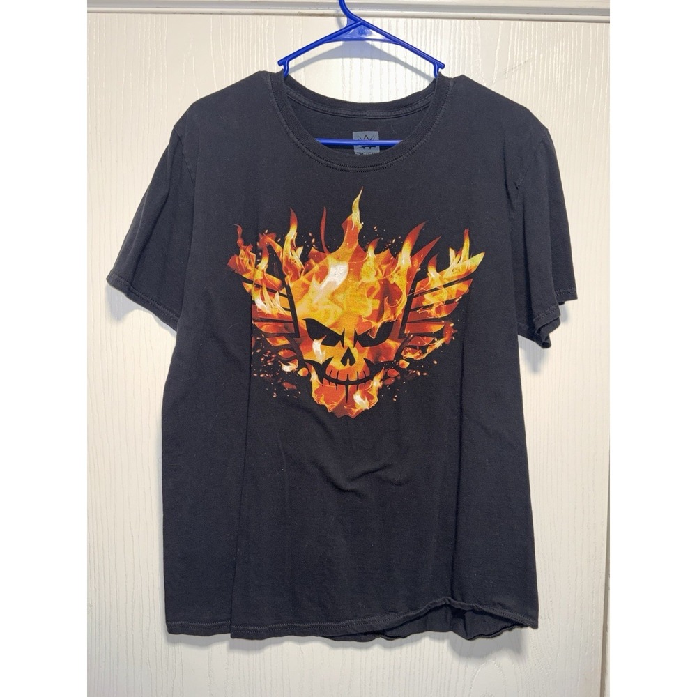 WWE Cody Rhodes‎ Claim Your Kingdom Burning Flame Skull Black T-Shirt Men's L